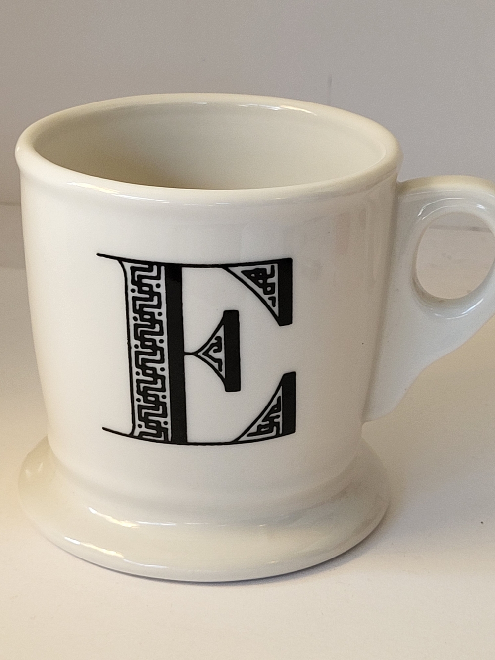 Anthropologie Monogram 'E' White Ceramic Coffee Mug